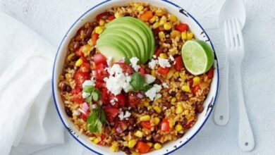أرز مكسيكي صحي للريجيم