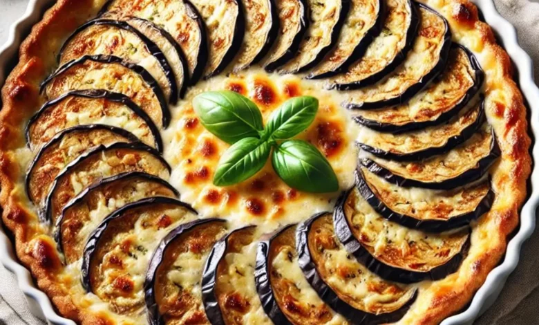 تارت الباذنجان بالجبن