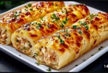 رولات البطاطس المحشية بالدجاج