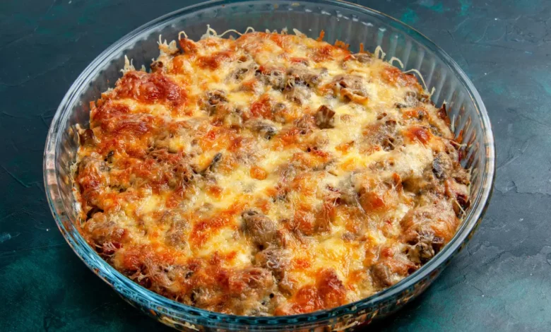 غراتان الباذنجان باللحم المفروم